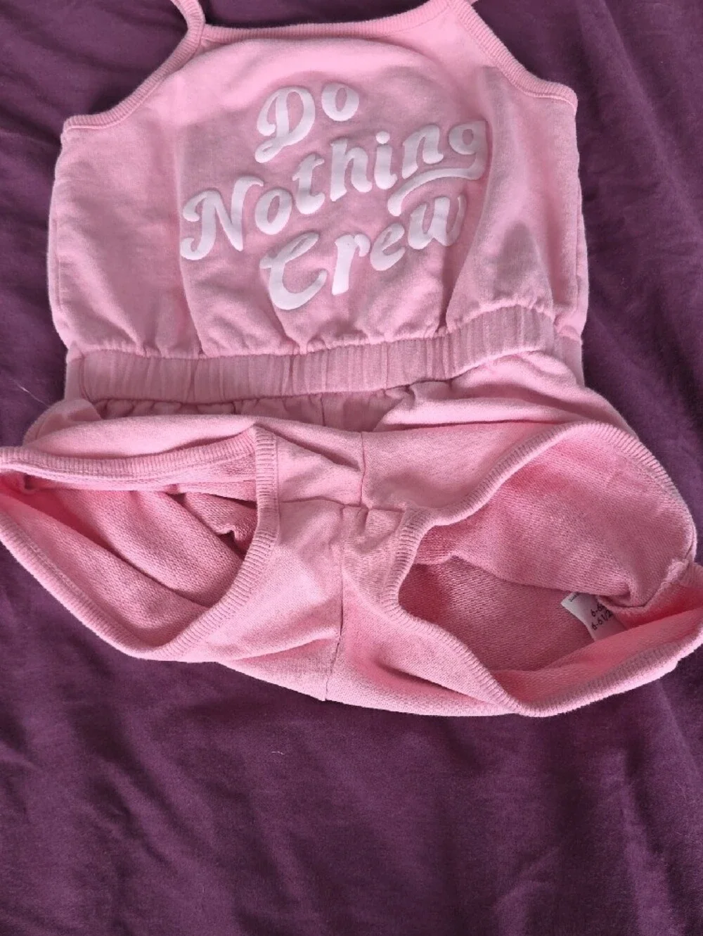 NWOT Carter's Pink 'Do Nothing Crew' Girls' Romper